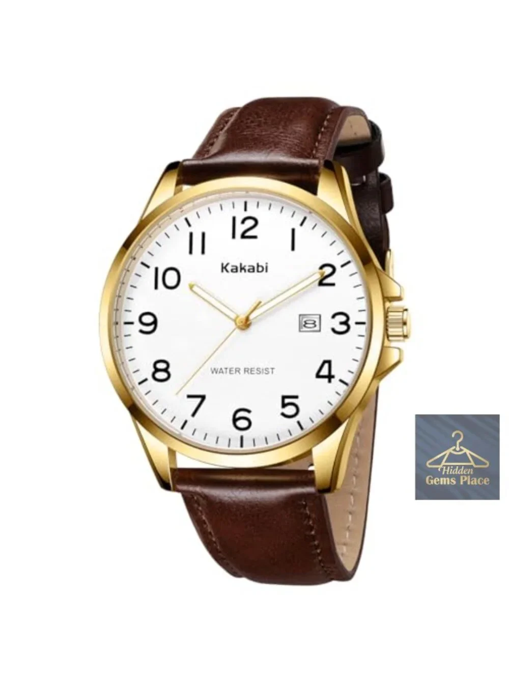 Men's Minimalist Watch 40mm Analog Quartz Faux Leather Strap Waterproof